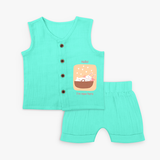 Hello! New Here Bunny Jabla Set - AQUA GREEN - 0 - 3 Months Old (Chest 9.8")