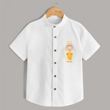 My First Onam - Customized Shirt For boys - WHITE - 0 - 6 Months Old (Chest 23")