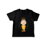 My First Onam - Customized TShirt For boys - BLACK - 0-5 Months Old (Chest 17")