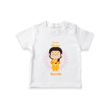 My First Onam - Customized TShirt For Girls - WHITE - 0-5 Months Old (Chest 17")