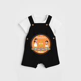 I Love Pookolam - Customized Dungaree Set For Girls - BLACK - 0 - 5 Months Old (Chest 17")