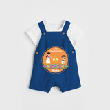 I Love Pookolam - Customized Dungaree Set For Girls - COBALT BLUE - 0 - 5 Months Old (Chest 17")