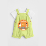 I Love Pookolam - Customized Dungaree Set For Girls - PASTEL GREEN - 0 - 5 Months Old (Chest 17")