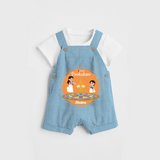 I Love Pookolam - Customized Dungaree Set For Girls - SKY BLUE - 0 - 5 Months Old (Chest 17")