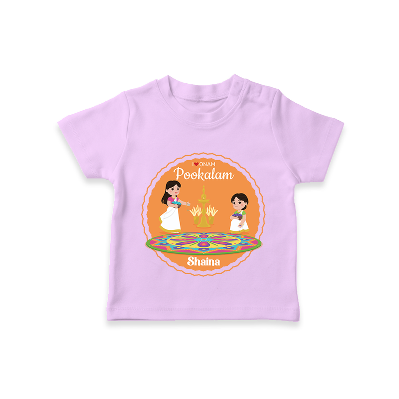 I Love Pookolam - Customized TShirt For Girls - LILAC - 0-5 Months Old (Chest 17")