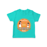 I Love Pookolam - Customized TShirt For Girls - TEAL - 0-5 Months Old (Chest 17")