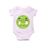 Dancing My Way Towards Onam - Customized Romper For Girls - LILAC - 0 - 3 Months Old (Chest 16")