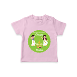 Dancing My Way Towards Onam - Customized TShirt For Girls - PINK - 0-5 Months Old (Chest 17")