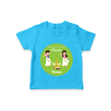 Dancing My Way Towards Onam - Customized TShirt For Girls - SKY BLUE - 0-5 Months Old (Chest 17")