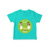 Dancing My Way Towards Onam - Customized TShirt For Girls - TEAL - 0-5 Months Old (Chest 17")