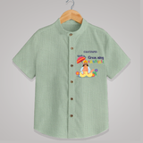 Hail The Great King Mahabali - Customized Shirt For Kids - MINT GREEN - 0 - 6 Months Old (Chest 23")