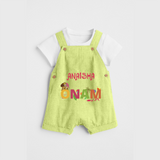 Onam - Customized Dungaree Set For Kids - PASTEL GREEN - 0 - 5 Months Old (Chest 17")