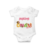 Onam - Customized Romper For Kids - WHITE - 0 - 3 Months Old (Chest 16")