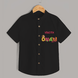 Onam - Customized Shirt For Kids - BLACK - 0 - 6 Months Old (Chest 23")