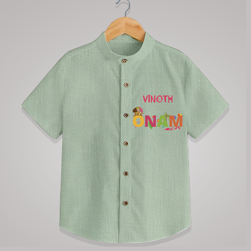 Onam - Customized Shirt For Kids - MINT GREEN - 0 - 6 Months Old (Chest 23")