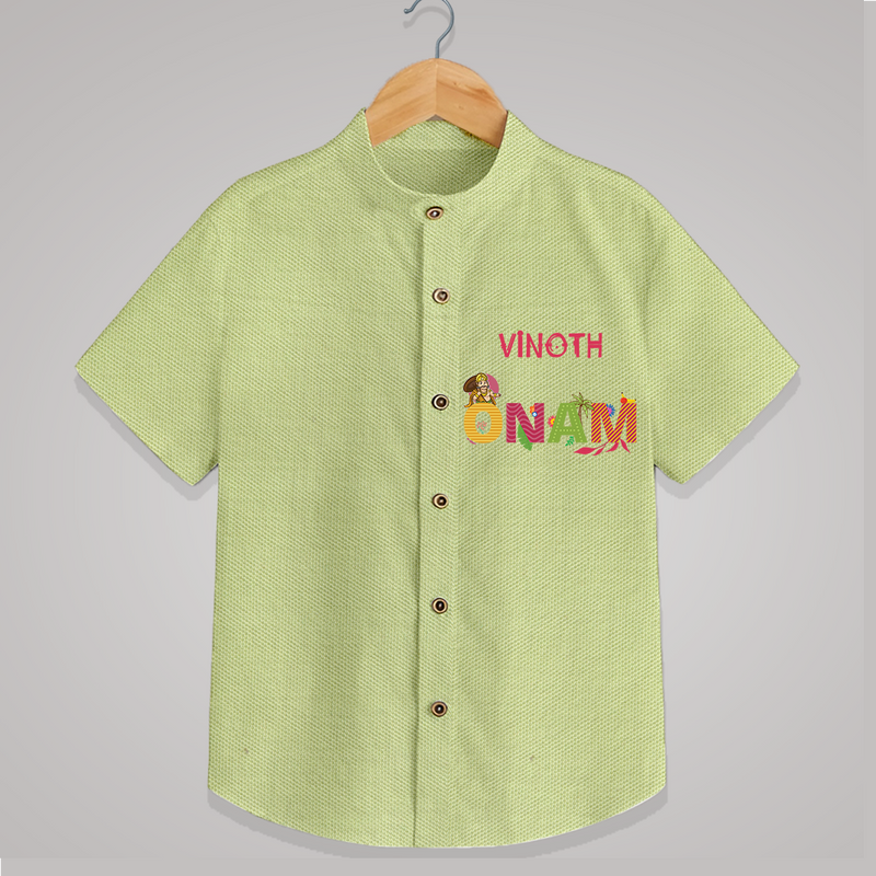 Onam - Customized Shirt For Kids - PASTEL GREEN - 0 - 6 Months Old (Chest 23")