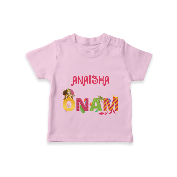 Onam - Customized TShirt For Kids - PINK - 0-5 Months Old (Chest 17")