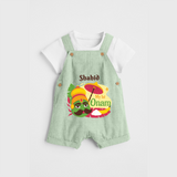 My 1st Onam - Customized Dungaree Set For Kids - MINT GREEN - 0 - 5 Months Old (Chest 17")