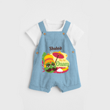 My 1st Onam - Customized Dungaree Set For Kids - SKY BLUE - 0 - 5 Months Old (Chest 17")