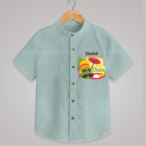 My 1st Onam - Customized Shirt For Kids - ARCTIC BLUE - 0 - 6 Months Old (Chest 23")