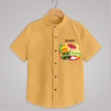 My 1st Onam - Customized Shirt For Kids - PASTEL YELLOW - 0 - 6 Months Old (Chest 23")