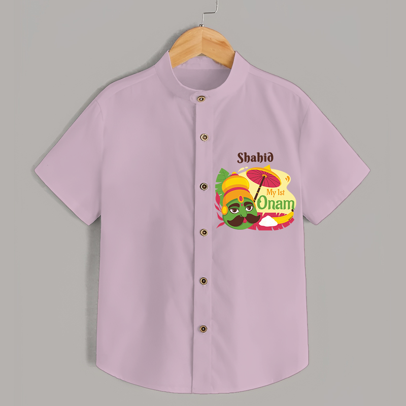 My 1st Onam - Customized Shirt For Kids - PINK - 0 - 6 Months Old (Chest 23")