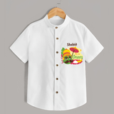 My 1st Onam - Customized Shirt For Kids - WHITE - 0 - 6 Months Old (Chest 23")