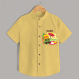 My 1st Onam - Customized Shirt For Kids - YELLOW - 0 - 6 Months Old (Chest 23")