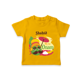 My 1st Onam - Customized TShirt For Kids - CHROME YELLOW - 0-5 Months Old (Chest 17")