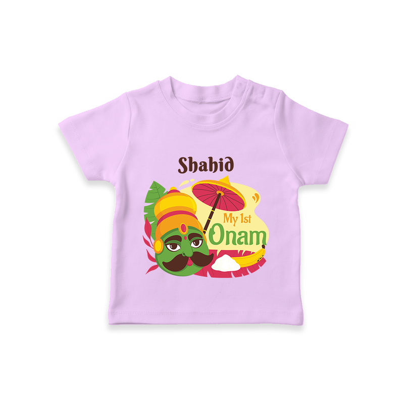 My 1st Onam - Customized TShirt For Kids - LILAC - 0-5 Months Old (Chest 17")