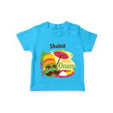 My 1st Onam - Customized TShirt For Kids - SKY BLUE - 0-5 Months Old (Chest 17")