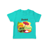 My 1st Onam - Customized TShirt For Kids - TEAL - 0-5 Months Old (Chest 17")