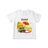 My 1st Onam - Customized TShirt For Kids - WHITE - 0-5 Months Old (Chest 17")