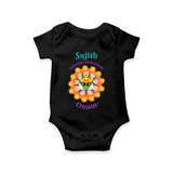 Colourful Celebration Onam - Customized Romper For Kids - BLACK - 0 - 3 Months Old (Chest 16")