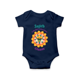 Colourful Celebration Onam - Customized Romper For Kids - NAVY BLUE - 0 - 3 Months Old (Chest 16")