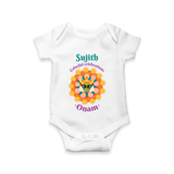 Colourful Celebration Onam - Customized Romper For Kids - WHITE - 0 - 3 Months Old (Chest 16")