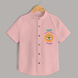 Colourful Celebration Onam - Customized Shirt For Kids - PEACH - 0 - 6 Months Old (Chest 23")