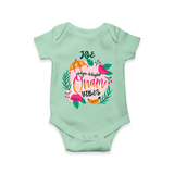 Onam Vibes - Customized Romper For Kids - MINT GREEN - 0 - 3 Months Old (Chest 16")