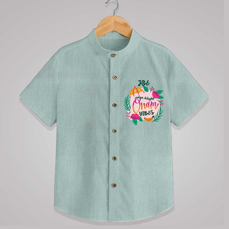 Onam Vibes - Customized Shirt For Kids - ARCTIC BLUE - 0 - 6 Months Old (Chest 23")