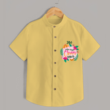 Onam Vibes - Customized Shirt For Kids - YELLOW - 0 - 6 Months Old (Chest 23")