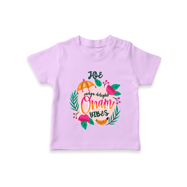 Onam Vibes - Customized TShirt For Kids - LILAC - 0-5 Months Old (Chest 17")