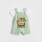 My First Onam - Customized Dungaree Set For Kids - MINT GREEN - 0 - 5 Months Old (Chest 17")