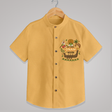 My First Onam - Customized Shirt For Kids - PASTEL YELLOW - 0 - 6 Months Old (Chest 23")