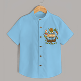 My First Onam - Customized Shirt For Kids - SKY BLUE - 0 - 6 Months Old (Chest 23")