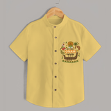 My First Onam - Customized Shirt For Kids - YELLOW - 0 - 6 Months Old (Chest 23")