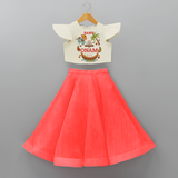 I Can't Keep Calm It's Onam - Customized Crop Top And Skirt For Girls - RED - 6 - 9 Months Old (Chest 20" , Frock Waist 20")