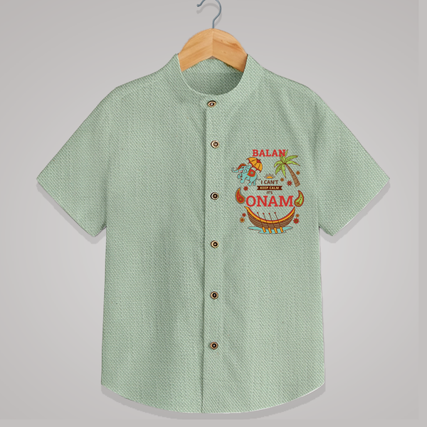 I Can't Keep Calm It's Onam - Customized Shirt For Kids - MINT GREEN - 0 - 6 Months Old (Chest 23")