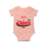 It's Onam Time - Customized Romper For Kids - PEACH - 0 - 3 Months Old (Chest 16")