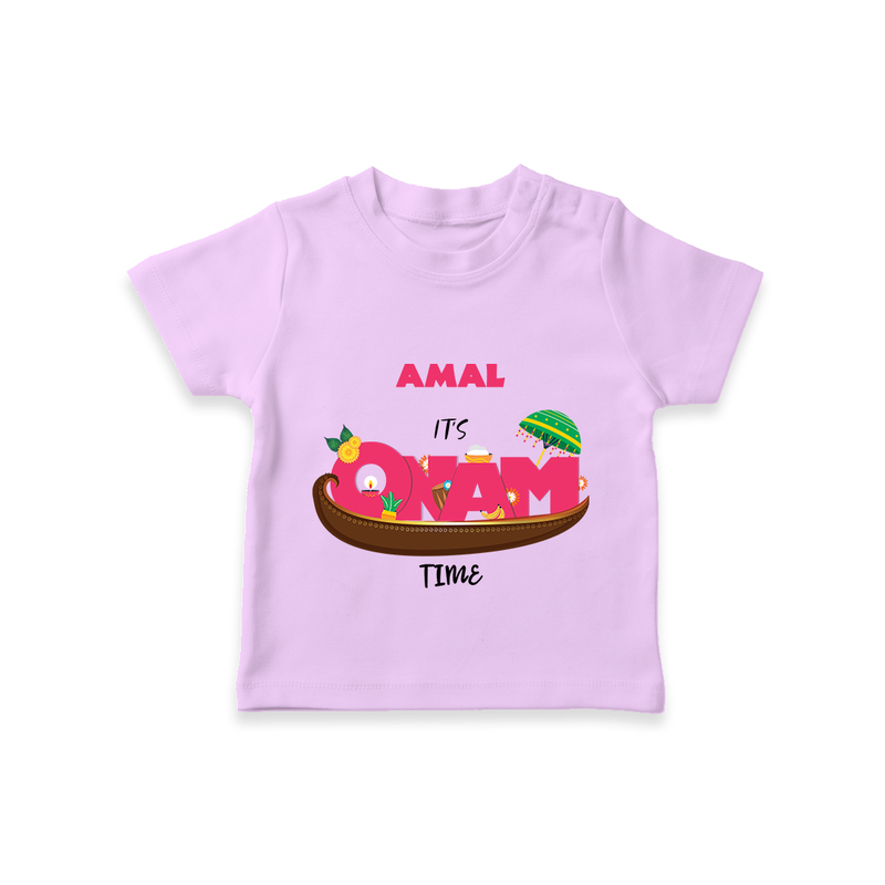 It's Onam Time - Customized TShirt For Kids - LILAC - 0-5 Months Old (Chest 17")