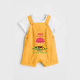 I love The  Flavours of Onam's Grand Sadhya - Customized Dungaree Set For Kids - PASTEL YELLOW - 0 - 5 Months Old (Chest 17")